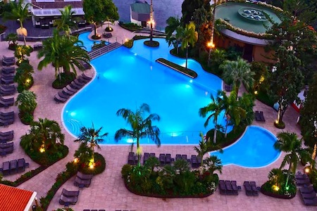 View from balcony of pool at Pestana Carlton Madeira<