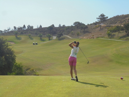 Teeing off on the first hole at Santo Antonio Golf