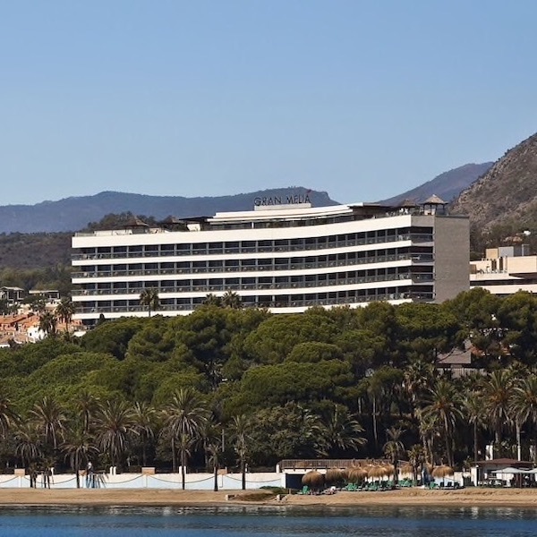 View from sea of Gran Melia Don Pepe and beach