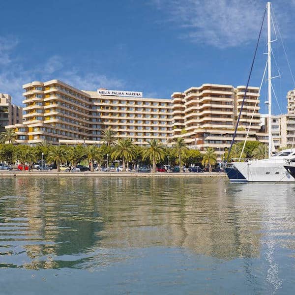 Melia Palma Marina Hotel with marina in the foreground