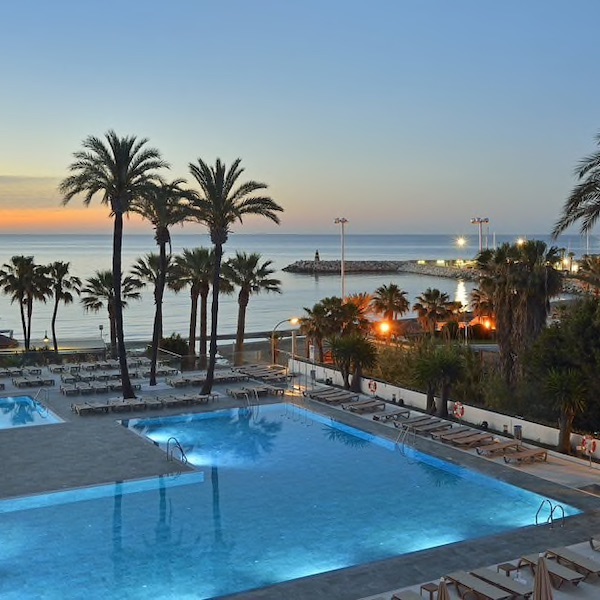 View of Sol House Costa del Sol, pool, beach and sea