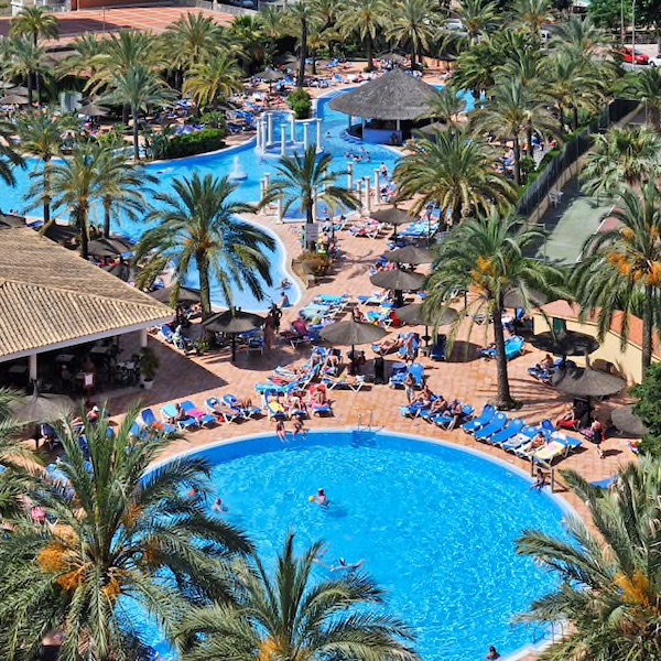 Aerial view of pools at Sol Pelicanos Ocas Hotel