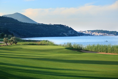 Hole 4 on The Bay Course at Costa Navarino