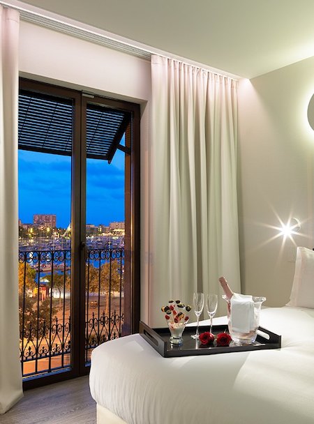 View to Barcelona Harbour from double room at H10 Port Vell