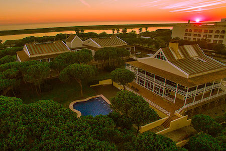Sunset over Nuevo Portil Golf Hotel