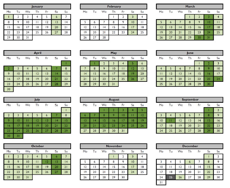 Peralada Golf Calendar 2018
