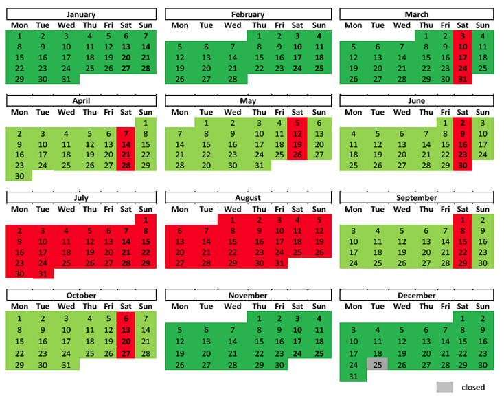 Platja de Pals Golf 2018 Calendar