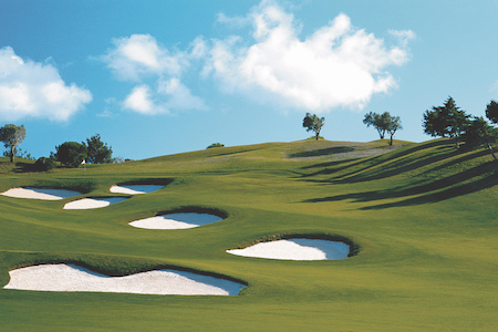 Fairway bunkers on the 16th hole on the Atlantic golf course