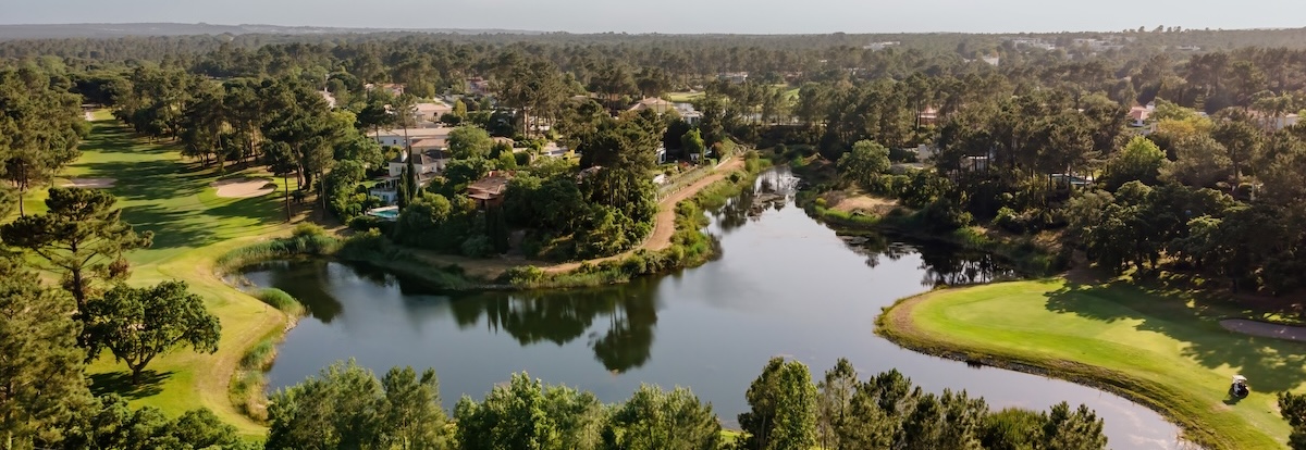  Aerial view of the scenic Quinta do Peru Golf course