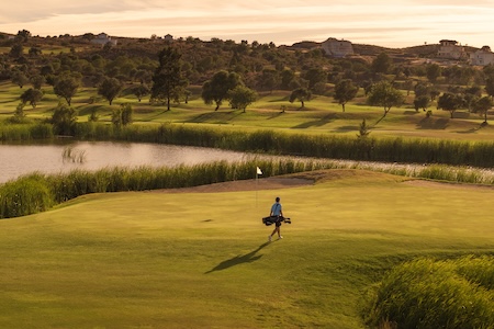 Well-guarded green Quinta do Vale Golf