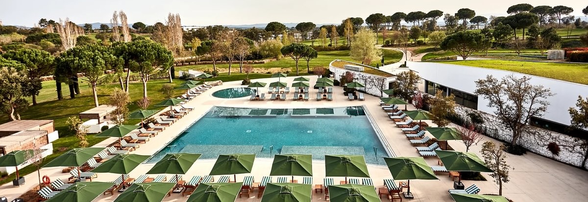 Camiral Hotel's pool area with view to Camiral Golf