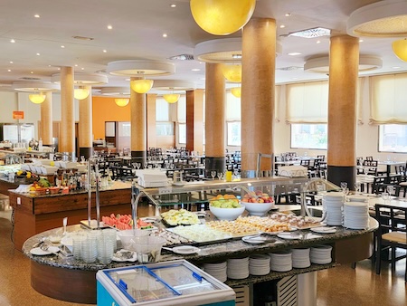 Buffet restaurant is open for breakfast, lunch and dinner